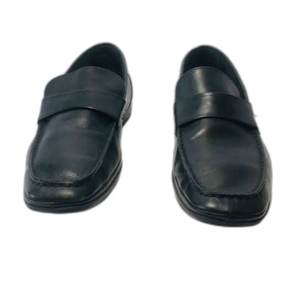 Kenneth Cole Reaction Mens‎ Black Leather Dress Shoes Loafers Slip On Size 7 M